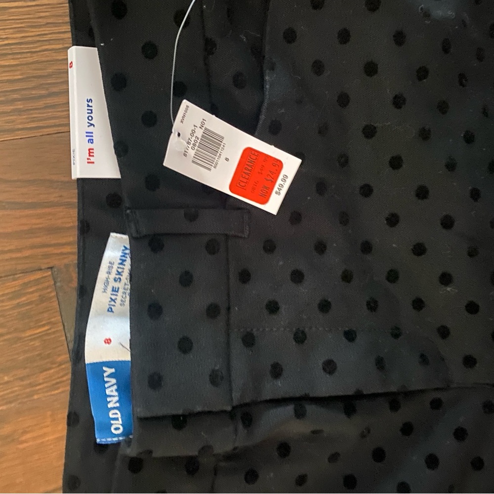 Old Navy Black Pants with Polka Dots